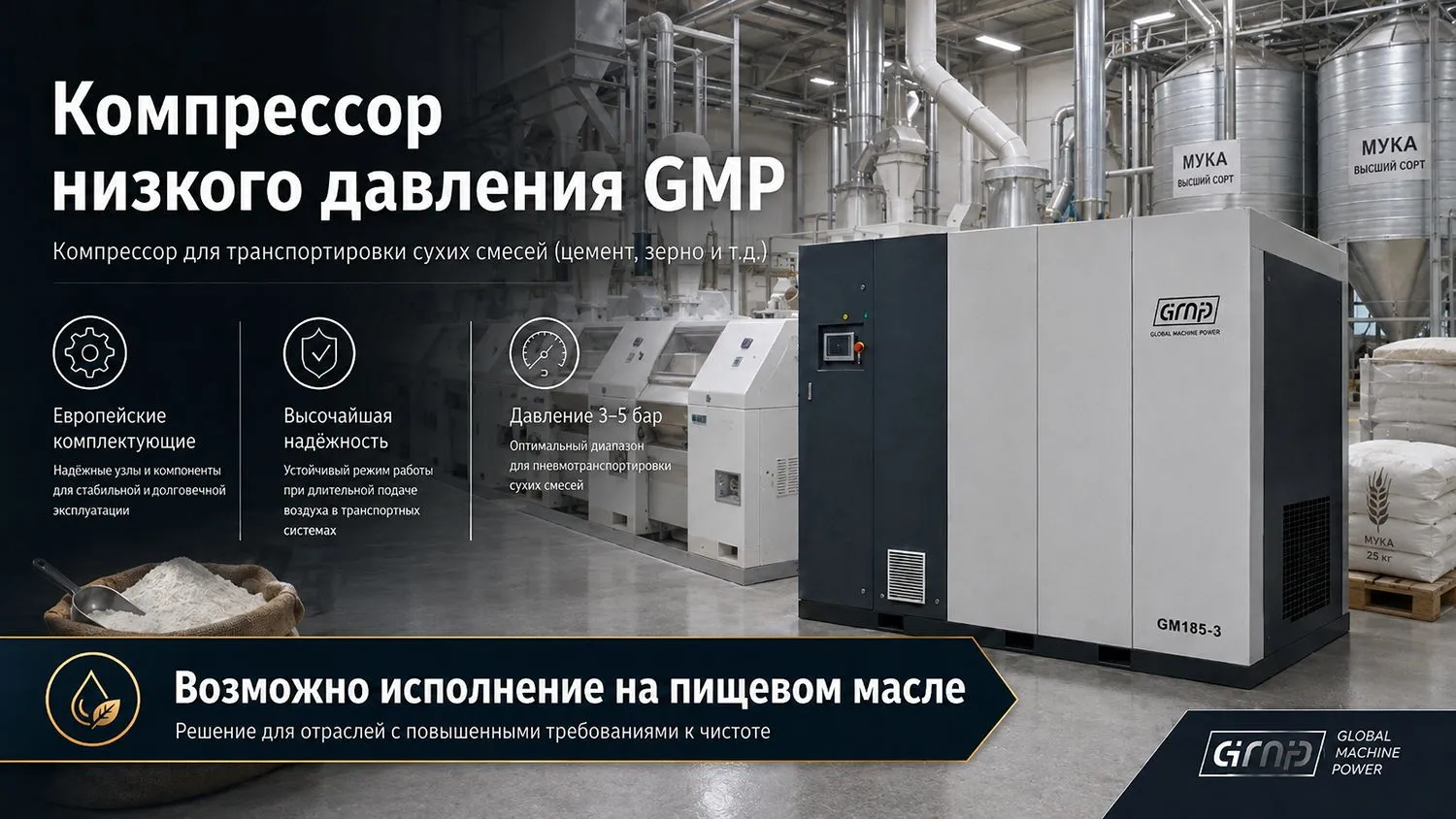 Винтовой компрессор GMP GM110-5 VSD — изображение 2